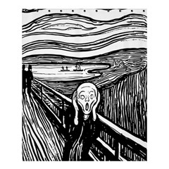 The Scream Edvard Munch 1893 Original Lithography Black And White Engraving Shower Curtain 60  X 72  (medium)  by snek