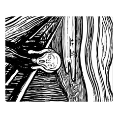 The Scream Edvard Munch 1893 Original Lithography Black And White Engraving Double Sided Flano Blanket (large)  by snek