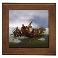 George Washington Crossing Of The Delaware River Continental Army 1776 American Revolutionary War Original Painting Framed Tile by snek
