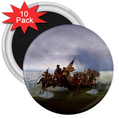 George Washington Crossing Of The Delaware River Continental Army 1776 American Revolutionary War Original Painting 3  Magnets (10 Pack)  by snek