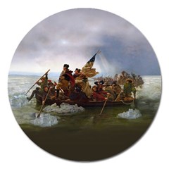 George Washington Crossing Of The Delaware River Continental Army 1776 American Revolutionary War Original Painting Magnet 5  (round) by snek