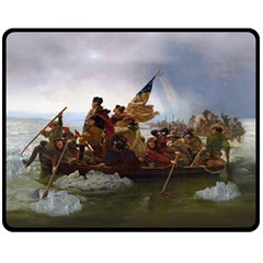 George Washington Crossing Of The Delaware River Continental Army 1776 American Revolutionary War Original Painting Fleece Blanket (medium)  by snek