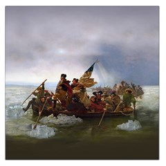 George Washington Crossing Of The Delaware River Continental Army 1776 American Revolutionary War Original Painting Large Satin Scarf (square) by snek