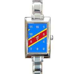 Flag Of The Democratic Republic Of The Congo Rectangle Italian Charm Watch by abbeyz71