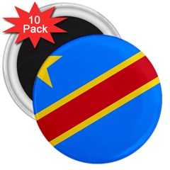 Flag Of The Democratic Republic Of The Congo 3  Magnets (10 Pack)  by abbeyz71
