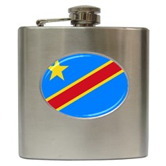 Flag Of The Democratic Republic Of The Congo Hip Flask (6 Oz) by abbeyz71