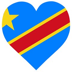 Flag Of The Democratic Republic Of The Congo Wooden Puzzle Heart by abbeyz71