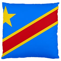 Flag Of The Democratic Republic Of The Congo Large Flano Cushion Case (two Sides) by abbeyz71