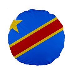 Flag Of The Democratic Republic Of The Congo Standard 15  Premium Flano Round Cushions by abbeyz71