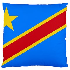 Flag Of The Democratic Republic Of The Congo, 2003-2006 Large Flano Cushion Case (one Side) by abbeyz71