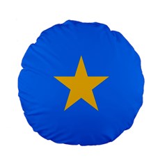 Flag Of The Democratic Republic Of The Congo, 2003-2006 Standard 15  Premium Flano Round Cushions by abbeyz71
