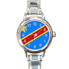 Flag Of The Democratic Republic Of The Congo, 1997-2003 Round Italian Charm Watch by abbeyz71