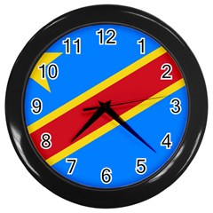 Flag Of The Democratic Republic Of The Congo, 1997-2003 Wall Clock (black) by abbeyz71