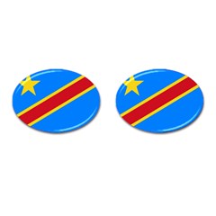 Flag Of The Democratic Republic Of The Congo, 1997-2003 Cufflinks (oval) by abbeyz71