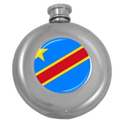 Flag Of The Democratic Republic Of The Congo, 1997-2003 Round Hip Flask (5 Oz) by abbeyz71