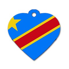 Flag Of The Democratic Republic Of The Congo, 1997-2003 Dog Tag Heart (one Side) by abbeyz71