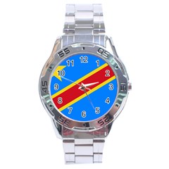 Flag Of The Democratic Republic Of The Congo, 1997-2003 Stainless Steel Analogue Watch by abbeyz71