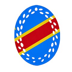 Flag Of The Democratic Republic Of The Congo, 1997-2003 Oval Filigree Ornament (two Sides) by abbeyz71