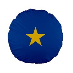 Flag Of The Democratic Republic Of The Congo, 1997-2003 Standard 15  Premium Flano Round Cushions by abbeyz71
