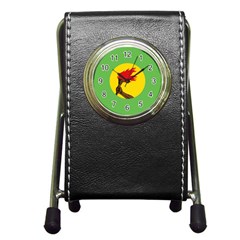 Flag Of Zaire Pen Holder Desk Clock by abbeyz71