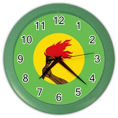 Flag Of Zaire Color Wall Clock by abbeyz71