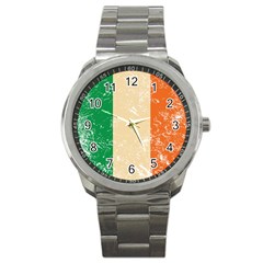 Grunge Flag Of Ireland Sport Metal Watch