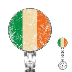 Grunge Flag Of Ireland Stainless Steel Nurses Watch