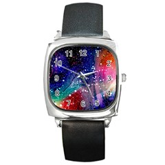 Cosmic Galaxy Stardust Square Metal Watch