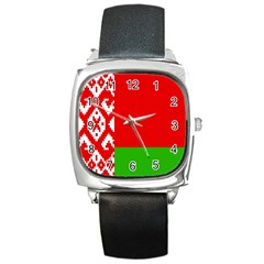 Flag Of Belarus Square Metal Watch