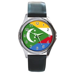 Flag Of The Comoros Round Metal Watch