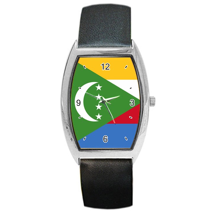 Flag Of The Comoros Barrel Style Metal Watch