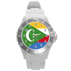 Flag Of The Comoros Round Plastic Sport Watch (l)