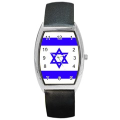 Flag Of Israel Barrel Style Metal Watch by trulycreative