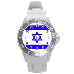 Flag Of Israel Round Plastic Sport Watch (l) by trulycreative