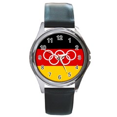 Olympic Flag of Germany, 1960-1968 Round Metal Watch