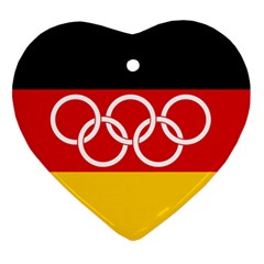 Olympic Flag of Germany, 1960-1968 Heart Ornament (Two Sides)