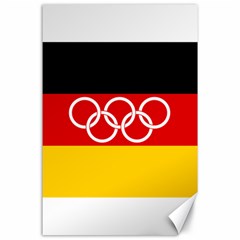 Olympic Flag Of Germany, 1960-1968 Canvas 24  X 36  by abbeyz71