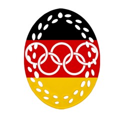 Olympic Flag Of Germany, 1960-1968 Oval Filigree Ornament (two Sides) by abbeyz71