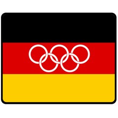 Olympic Flag Of Germany, 1960-1968 Double Sided Fleece Blanket (medium)  by abbeyz71