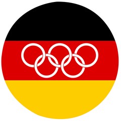 Olympic Flag of Germany, 1960-1968 Wooden Bottle Opener (Round)