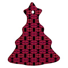 Red Black Abstract Pattern Christmas Tree Ornament (two Sides) by BrightVibesDesign