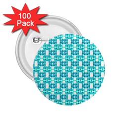 Teal White  Abstract Pattern 2 25  Buttons (100 Pack)  by BrightVibesDesign