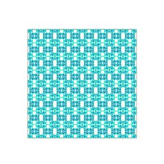 Teal White  Abstract Pattern Satin Bandana Scarf by BrightVibesDesign