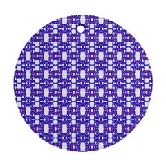 Purple  White  Abstract Pattern Round Ornament (two Sides) by BrightVibesDesign