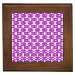 Pink  White  Abstract Pattern Framed Tile by BrightVibesDesign