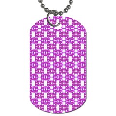 Pink  White  Abstract Pattern Dog Tag (two Sides) by BrightVibesDesign