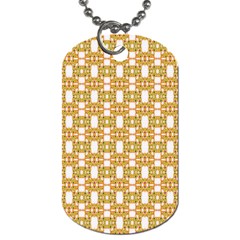 Yellow  White  Abstract Pattern Dog Tag (one Side) by BrightVibesDesign