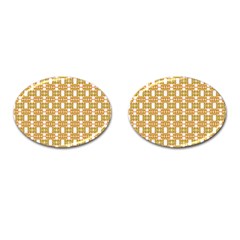 Yellow  White  Abstract Pattern Cufflinks (oval) by BrightVibesDesign