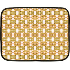 Yellow  White  Abstract Pattern Fleece Blanket (mini) by BrightVibesDesign