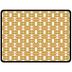 Yellow  White  Abstract Pattern Double Sided Fleece Blanket (large)  by BrightVibesDesign